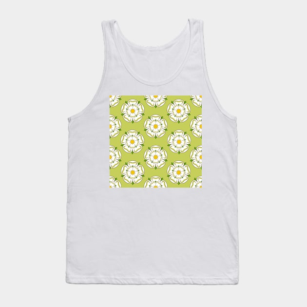 Yorkshire Rose - Pattern - Green Background Tank Top by Juggahnaut